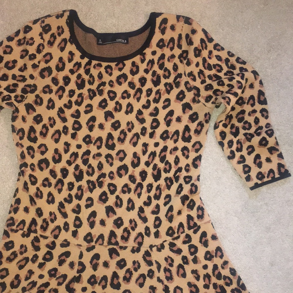 Cheetah print sweater dress